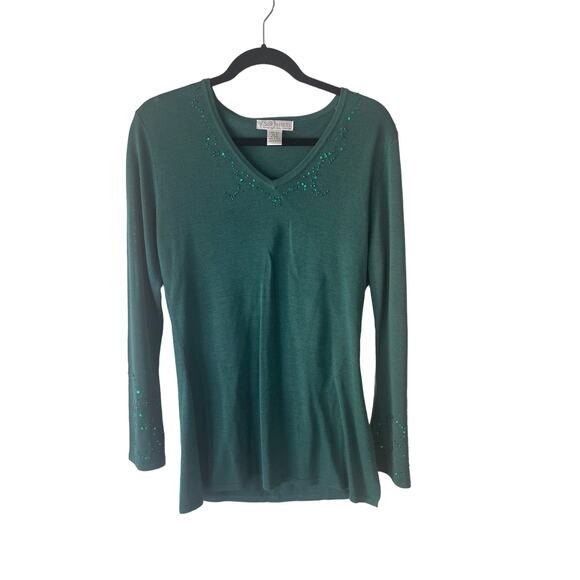 Diane Von Furstenberg Vtg Small 100% Silk Sequin Top Fairy Fitted Elena Gilbert - Picture 2 of 7